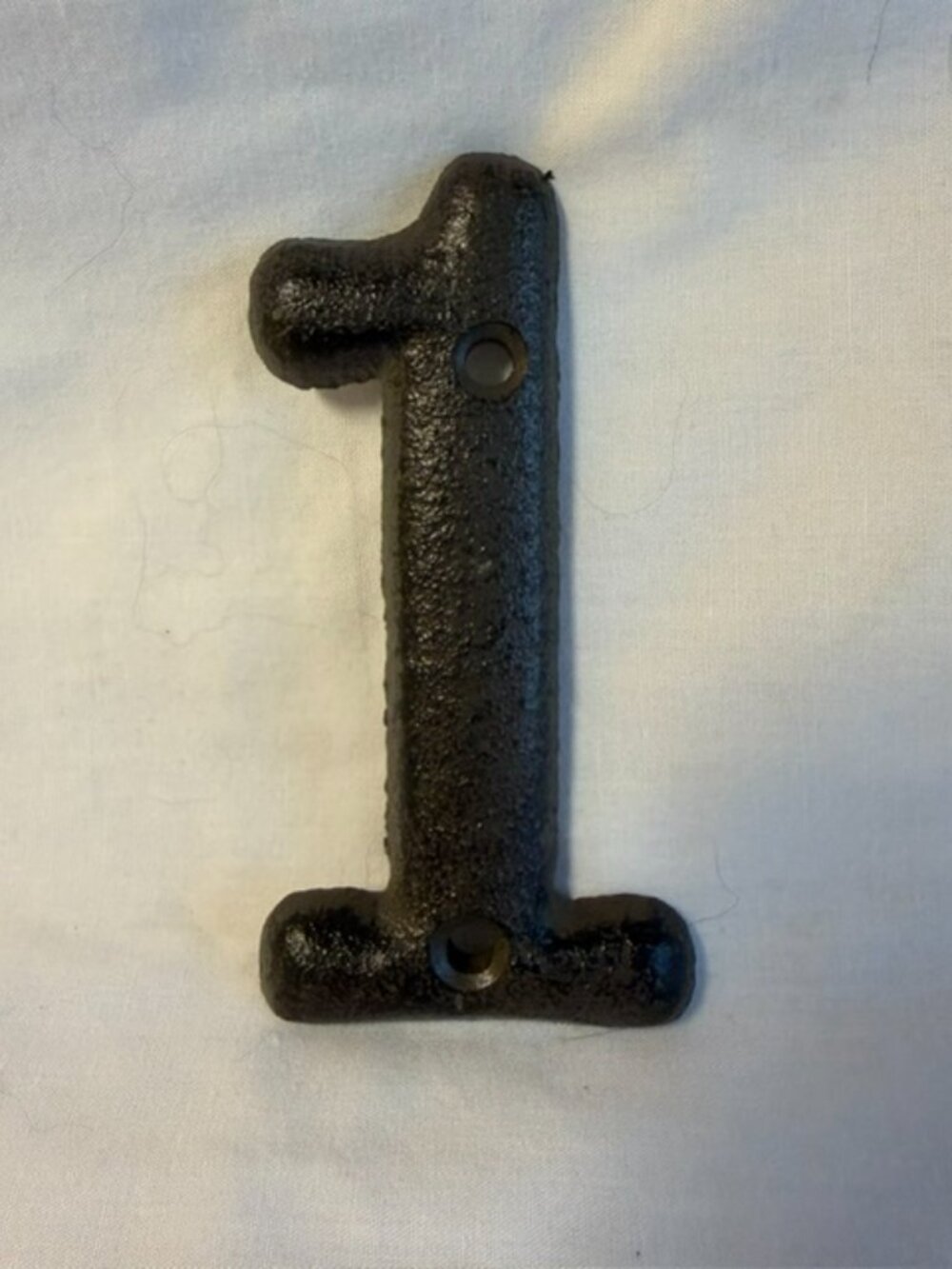 Number "1" (One) House Address Number Solid Cast Iron 3 5/8" tall 13021-2